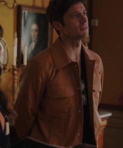 Emily in Paris S03 Gabriel Brown Leather Jacket 2023
