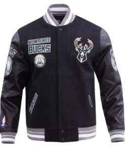 Milwaukee Bucks Retro Classic Rib Wool Varsity Jacket