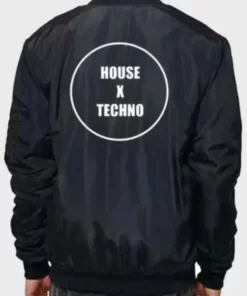 Music Festival Crssd House X Techno Black Bomber Jacket.