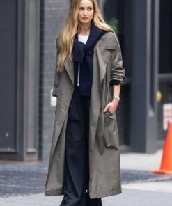 Nyc Jennifer Lawrence Olive Trench Coat