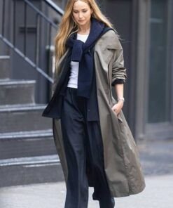 Nyc Jennifer Lawrence Olive Trench Coat.