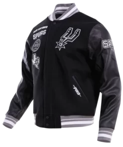 San Antonio Spurs Retro Classic Rib Wool Varsity Jacket.