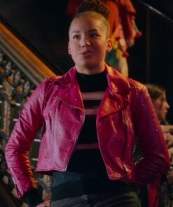 Sofia Wylie High School Musical Pink Studded Leather Jacket