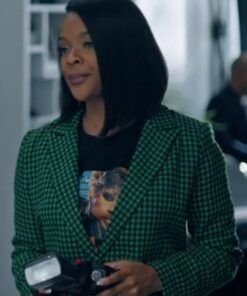 Strength Of A Woman Ajiona Alexus Green Cropped Blazer