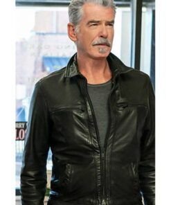 The Out-laws 2023 Pierce Brosnan Black Leather Jacket