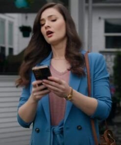 Vivi Film Make Me A Match 2023 Eva Bourne Blue Blazer.