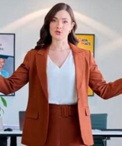 Vivi Film Make Me A Match 2023 Eva Bourne Brown Blazer.