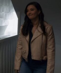 Vivi Film Make Me A Match 2023 Eva Bourne Leather Jacket.