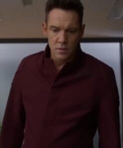 William Wifelike 2022 Jonathan Rhys Meyers Maroon Coat.