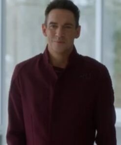 William Wifelike 2022 Jonathan Rhys Meyers Maroon Coat