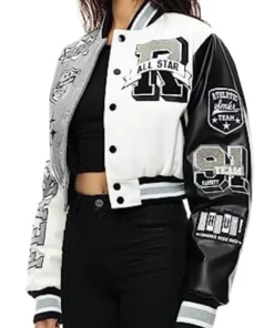 Womens Smoke Rise All Star Croped Varsity Jacket.