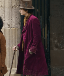 wonka timothée chalamet purple coat