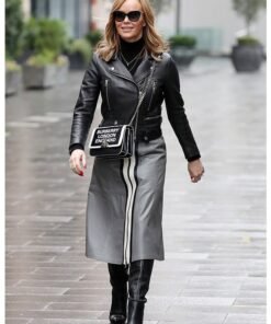 Amanda Holden Black Leather Jacket 2023