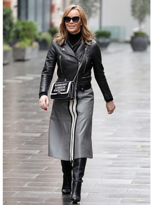 Amanda Holden Black Leather Jacket 2023