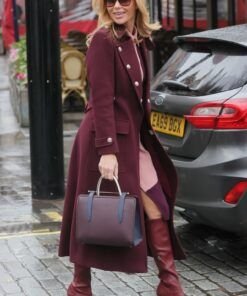 Amanda Holden Burgundy Wool Coat 2023