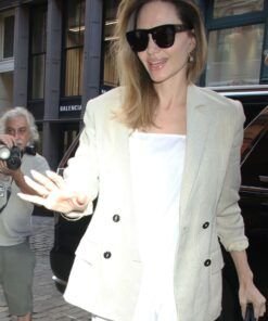 Angelina Jolie New York White Blazer