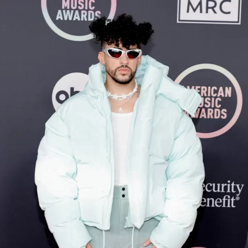 Bad Bunny At American Music Awards Puffer Hooded Jacket