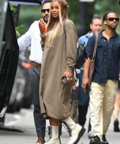 Ciara At Sadelle’s In Newyork Midi Dress