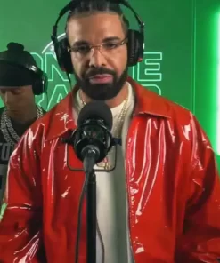 Drake On The Radar Red Leather Jacket