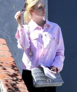 Elle Fanning Pink Jacket
