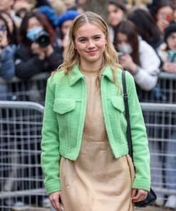 Emma Brooks Green Faux Fur Jacket