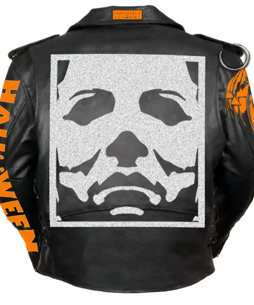 Halloween Black Leather Jacket 2023