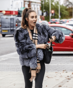 Megan McKenna Grey Fur Coat