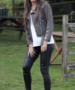 Megan McKenna Grey Leather Jacket