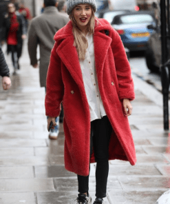 Megan McKenna Red Fur Coat 2023
