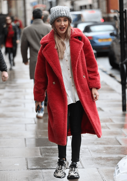 Megan McKenna Red Fur Coat 2023