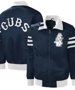 Men’s Chicago Cubs Navy The Captain Iii Full-zip Varsity Jacket