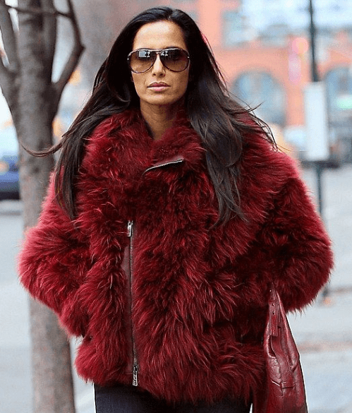Padma Lakshmi Newyork Red Coat