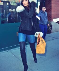 Padma Lakshmi Suede Leather Jacket