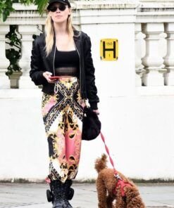 Roxy Horner Out In London Black Varsity Jacket