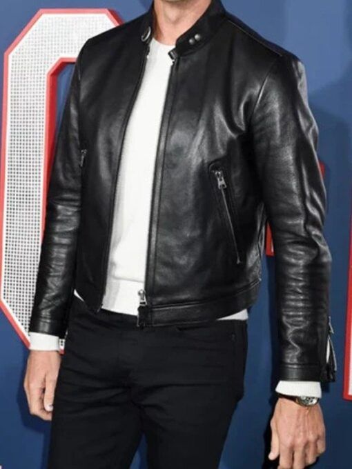 Tom Brady Black Leather Jacket 2023