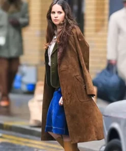 Felicity Jones Dead Shot 2023 Brown Coat