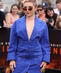 Florence Pugh Oppenheimer Blue Denim Blazer