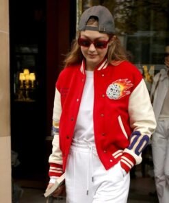Gigi Hadid Red And White Jacket 2023