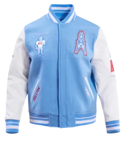 Houston Oilers Retro Classic Rib Wool Varsity Jacket