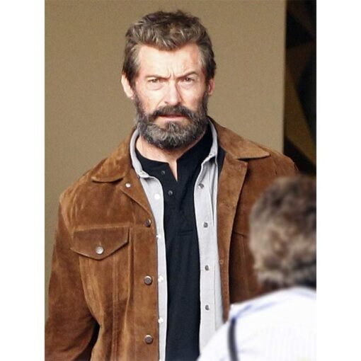 Hugh Jackman Brown Suede Leather Jacket