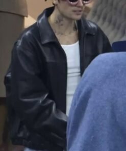 Justin Bieber Us Open Black Leather Jacket