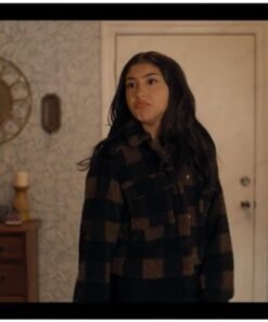 Love, Victor S03 Pilar Salazar Brown Checkered Jacket
