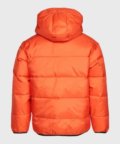 Mens Hooded Orange Puffer Jacket 2023