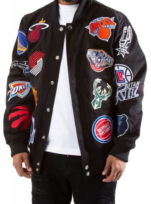 NBA Collage Patch Bomber Jacket