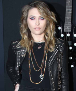 Paris Jackson Black Leather Jacket 2023