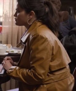 Selena Gomez Only Murders In The Building S03 Leather Brown Coat 2023