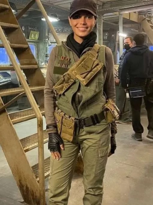 Sheila Shah The Expendables 4 Green Vest 2023