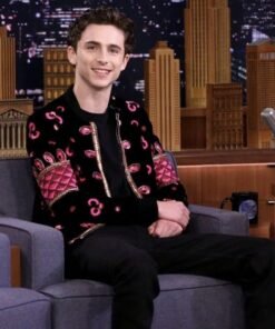 Timothée Chalamet Tonight Show Black And Pink Jacket 2023