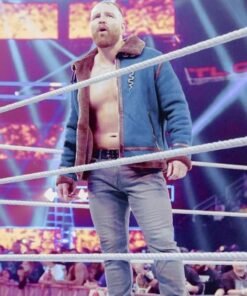 WWE Dean Ambrose Blue And Shearling Jacket