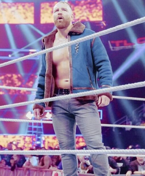 WWE Dean Ambrose Blue And Shearling Jacket